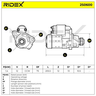 Starter RIDEX 2S0600 2S0600 - photo 7