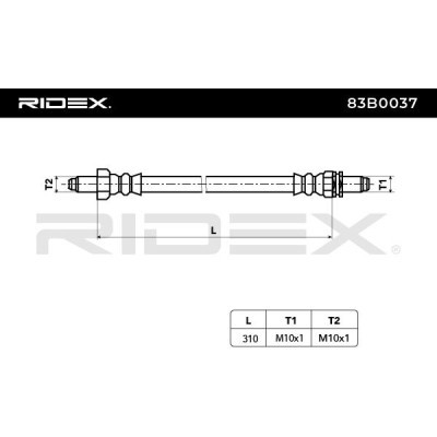 Brake Hose RIDEX 83B0037 83B0037 - photo 3