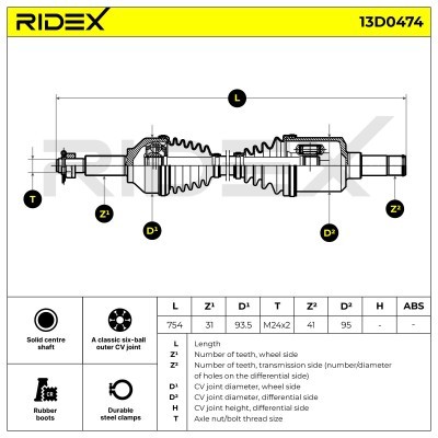 Drive Shaft RIDEX 13D0474 13D0474 - photo 7