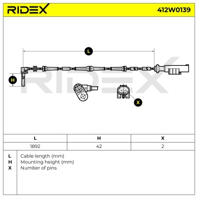 ABS Sensor RIDEX 412W0139 412W0139 - photo 5