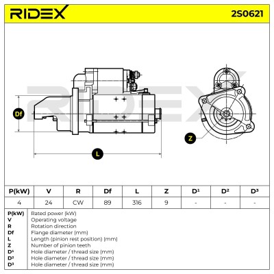 Starter RIDEX 2S0621 2S0621 - photo 6
