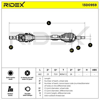 Drive Shaft RIDEX 13D0959 13D0959 - photo 7