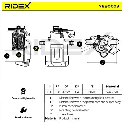 Brake Caliper RIDEX 78B0008 78B0008 - photo 5