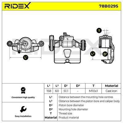 Brake Caliper RIDEX 78B0295 78B0295 - photo 5