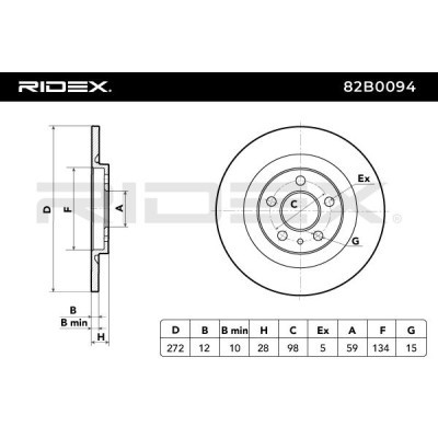 Brake Disc RIDEX 82B0094 82B0094 - photo 3