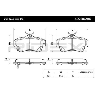 Brake Pads Set RIDEX 402B0286 402B0286 - photo 3