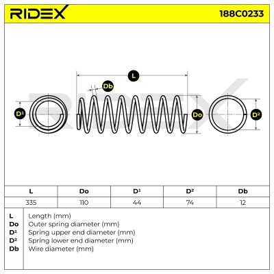 Suspension Spring RIDEX 188C0233 188C0233 - photo 5