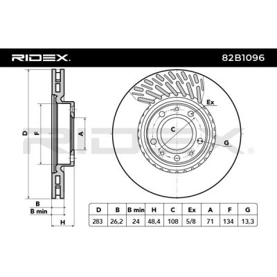 Brake Disc RIDEX 82B1096 82B1096 - photo 3