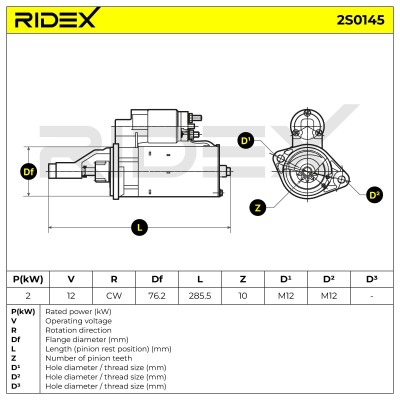 Starter RIDEX 2S0145 2S0145 - photo 7