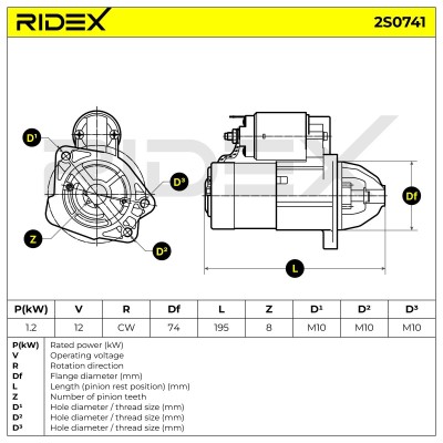 Starter RIDEX 2S0741 2S0741 - photo 6