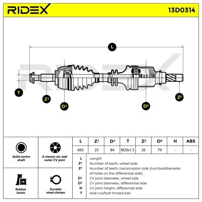 Drive Shaft RIDEX 13D0314 13D0314 - photo 7