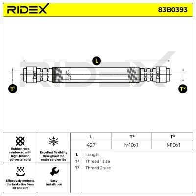 Brake Hose RIDEX 83B0393 83B0393 - photo 2