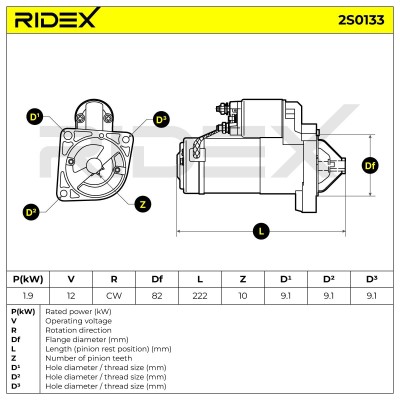 Starter RIDEX 2S0133 2S0133 - photo 7