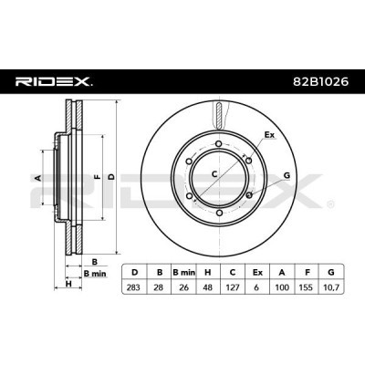 Brake Disc RIDEX 82B1026 82B1026 - photo 3