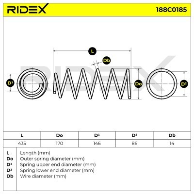 Suspension Spring RIDEX 188C0185 188C0185 - photo 4