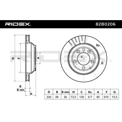 Brake Disc RIDEX 82B0206 82B0206 - photo 8
