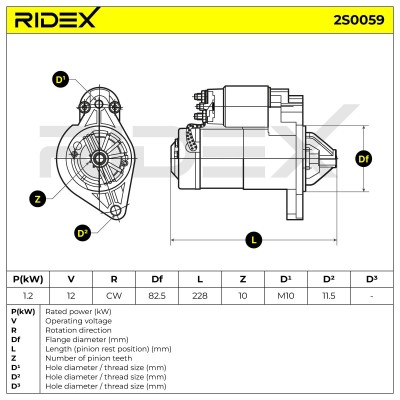 Starter RIDEX 2S0059 2S0059 - photo 6