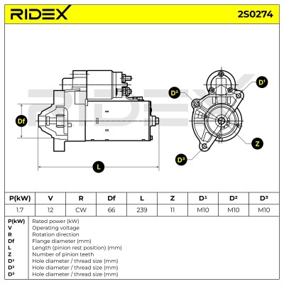 Starter RIDEX 2S0274 2S0274 - photo 6