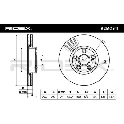 Brake Disc RIDEX 82B0511 82B0511 - photo 3