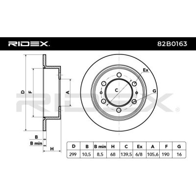 Brake Disc RIDEX 82B0163 82B0163 - photo 5