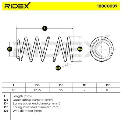 Suspension Spring RIDEX 188C0097 188C0097 - photo 4