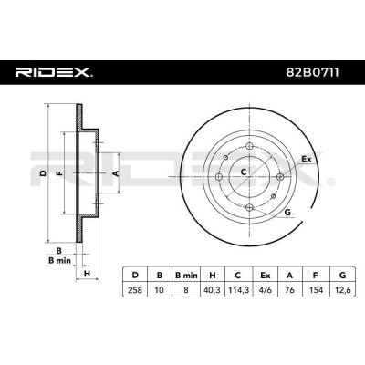 Brake Disc RIDEX 82B0711 82B0711 - photo 3