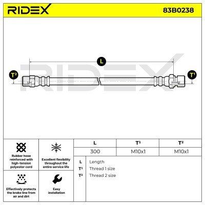 Brake Hose RIDEX 83B0238 83B0238 - photo 3