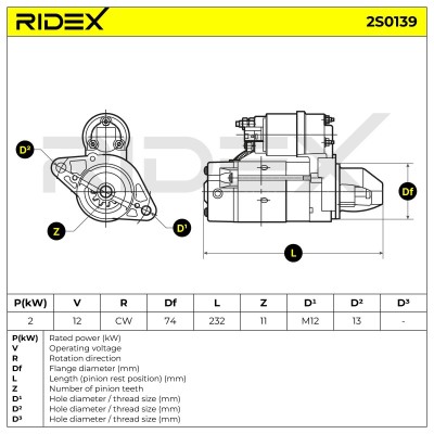 Starter RIDEX 2S0139 2S0139 - photo 6