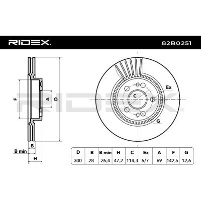 Brake Disc RIDEX 82B0251 82B0251 - photo 3
