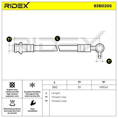Brake Hose RIDEX 83B0205 83B0205 - photo 6