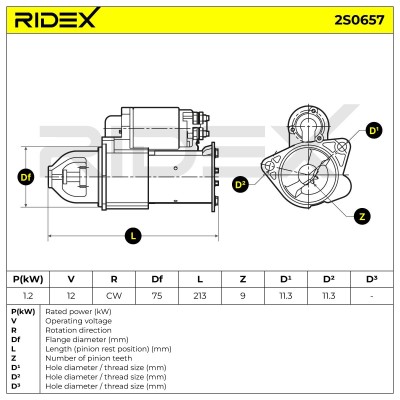 Starter RIDEX 2S0657 2S0657 - photo 6