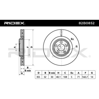 Brake Disc RIDEX 82B0852 82B0852 - photo 6