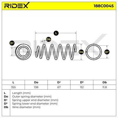Suspension Spring RIDEX 188C0045 188C0045 - photo 5