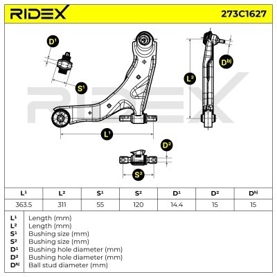 Control Arm RIDEX 273C1627 273C1627 - photo 7