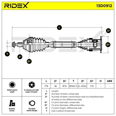 Drive Shaft RIDEX 13D0912 13D0912 - photo 12