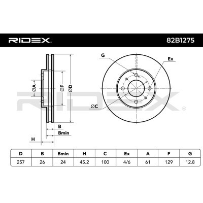 Brake Disc RIDEX 82B1275 82B1275 - photo 5