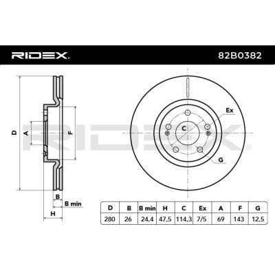 Brake Disc RIDEX 82B0382 82B0382 - photo 4