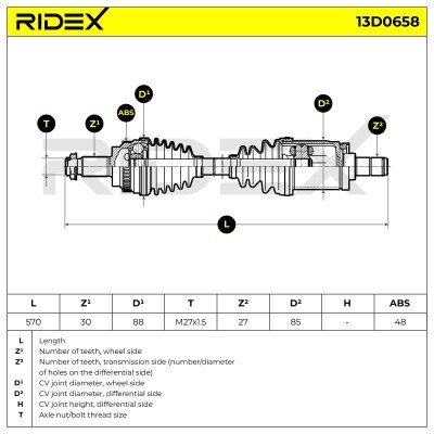 Drive Shaft RIDEX 13D0658 13D0658 - photo 7