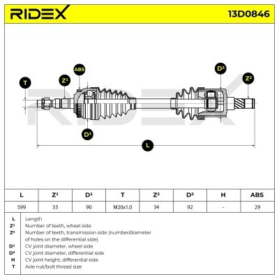 Drive Shaft RIDEX 13D0846 13D0846 - photo 7