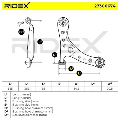 Control Arm RIDEX 273C0674 273C0674 - photo 6