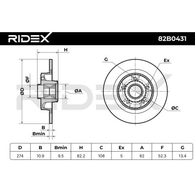 Brake Disc RIDEX 82B0431 82B0431 - photo 6