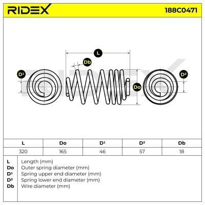 Suspension Spring RIDEX 188C0471 188C0471 - photo 3