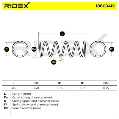Suspension Spring RIDEX 188C0415 188C0415 - photo 6