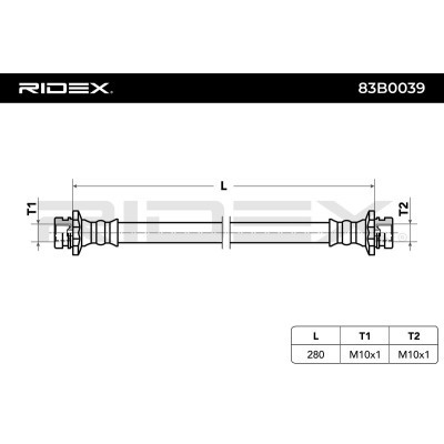 Brake Hose RIDEX 83B0039 83B0039 - photo 5