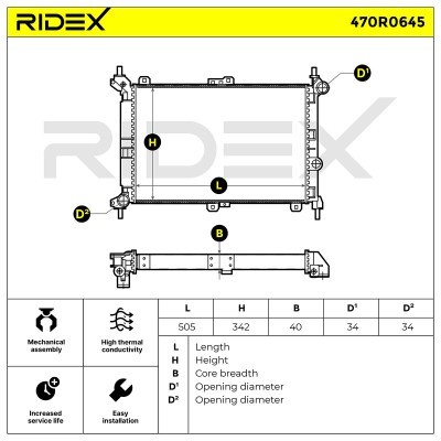 Radiator, Engine Cooling RIDEX 470R0645 470R0645 - photo 4
