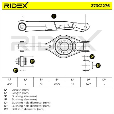 Control Arm RIDEX 273C1276 273C1276 - photo 6