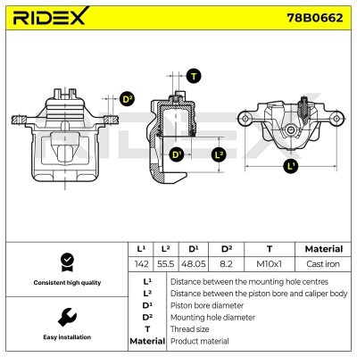 Brake Caliper RIDEX 78B0662 78B0662 - photo 8