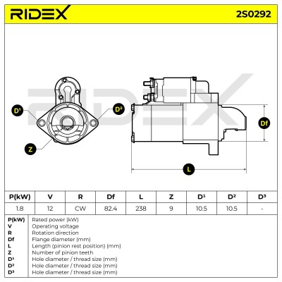 Starter RIDEX 2S0292 2S0292 - photo 7