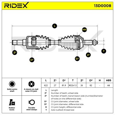 Drive Shaft RIDEX 13D0008 13D0008 - photo 7