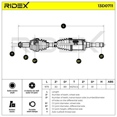 Drive Shaft RIDEX 13D0711 13D0711 - photo 6
